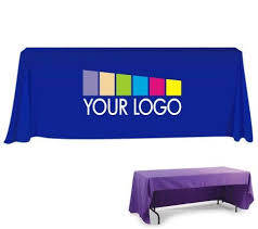 Table Skirts With Logo Custom Table Cloth Trade Show Table Covers Table Throw