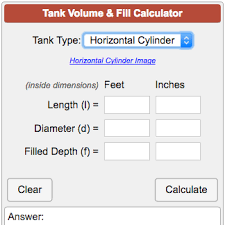 Calculate Capacity And Fill Volumes Of Common Tank Shapes For Water Oil Or Other Liquids 7 Tank Types Can Be Estimated For Gallon Tank Water Tank Calculator