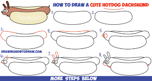 Dachshund gift, guess what wiener butt, dachshund mug, wiener dog, weenie dog, dachshund owner, dachshund lover, dachshund coffee mug. How To Draw A Cute Kawaii Cartoon Hotdog Dog Dachshund Easy Step By Step Drawing Tutorial For Kids How To Draw Step By Step Drawing Tutorials