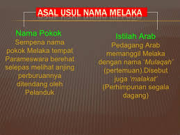 Kesultanan melayu melaka (كسلطانن ملايو ملاك) diasaskan oleh seorang putera srivijaya beragama hindu yang berasal dari palembang iaitu parameswara di antara tahun 1400 hingga tahun 1403. Bab 4 Pengasasan Kesultanan Melayu Melaka