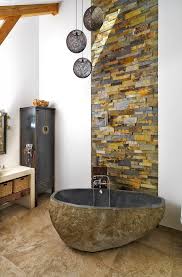 Wall showerheads grey stone wall shower partitions the concept of small bathroom design arched modern faucet‚ glass windows‚ towel rack with 4 hook plus bathrooms. One Of A Kind Stone Bathroom