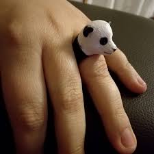 Anillo De Oso Panda Bear Panda Oso Osopanda Pandabear Anillo Jewelry Joyas Plastic Plasticjewerly Joyas Molonas Bisuteria Fimo
