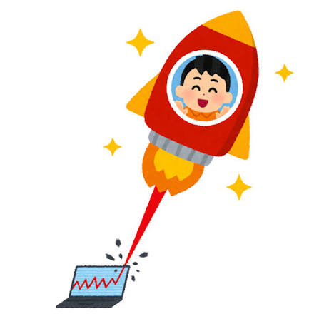 暴騰する株に乗る人のイラスト | かわいいフリー素材集 いらすとや