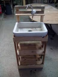 Basically, the type of sink depends on the sink's location and in what way you will use it. Wooden Pallet Outdoor Sink