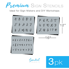Check out our 3 inch stencil selection for the very best in unique or custom, handmade pieces from our. Reusable Alphabet 2 Script Set 3 Pack Diy Farmhouse Sign Essential Stencil