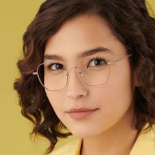 Gold Transparent Full Rim Geometric Vincent Chase SLEEK STEEL VC E13787-C1  Eyeglasses