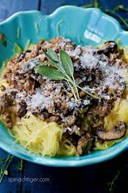 Keto Friendly Paleo Spaghetti Squash Casserole With Italian Sausage Mushrooms Parm Cheese Spa Squash Casserole Recipes Squash Casserole Casserole Recipes