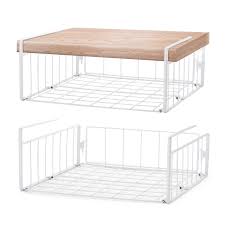 And aside from giving you the opportunity to display your favorite dishes, open shelving will also make your kitchen feel more spacious, too. Simpletrending Under Cabinet Organizer Shelf 2 Pack Wire Rack Hanging Storage Baskets For Kitchen Pantry White Buy Online In Aruba At Aruba Desertcart Com Productid 157156636