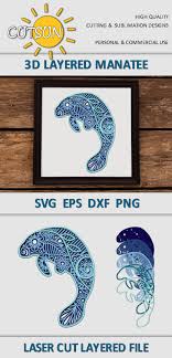 Download 3d Layered Manatee Mandala Svg 5 Layers 572233 Cut Files Design Bundles
