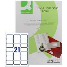 These templates help you format your labels so that printing labels becomes easier. Q Connect Multi Purpose Label 63 5x38mm 21 Per Sheet Pack Of 100 Sheets Paperstone