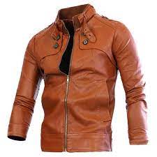Slimming Rib Spliced Button And Epaulet Design Stand Collar Long Sleeves Locomotive Pu Leather Jacket For Men Leather Jacket Men Leather Jacket Mens Outfits