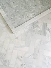 Herringbone And Hexagon Marble Tile Floor Marble Tile Bathroom Bathroom Flooring Marble Bathroom Floor
