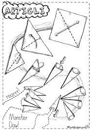 Origami Instruction For Halloween Monster S Claws Repeat 5 Times And Wear On Your Fingers Istruzioni Per Creare Artigli Or Origami Art Origami Origami Claws