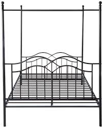 Amazon Com Christopher Knight Home Simona Traditional Iron Canopy Queen Bed Frame Flat Black Furniture Decor