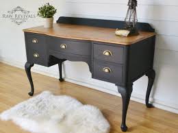 Queen Anne Black And Timber Desk Or Dresser Raw Revivals Queen Anne Furniture Antique Furniture Makeover Vintage Furniture