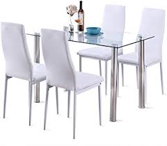 A close up look at this square dining table set lighted by. Amazon Com Modern Dining Table Set