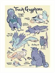 Trash Gryphons Collection Art Print By Mel Tillery In 2020 Creature Drawings Creature Concept Art Fantasy Art