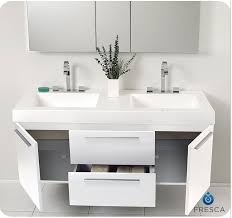 Check spelling or type a new query. 54 White Modern Double Sink Bathroom Vanity With Faucet Medicine Cabinet And Linen Side Cabinet Option