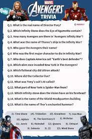 If you don't want to read the whole page, be sure to download our pdf of printable trivia questions and answers to take with you to the trivia quiz party. 90 Avengers Trivia Questions Answers Meebily Trivia Questions And Answers Avengers Trivia Movie Trivia Questions