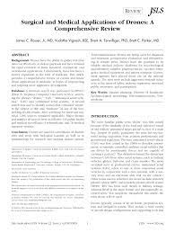 Pdf Surgical And Medical Applications Of Drones A Comprehensive Review