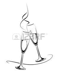 Illustration Of Clinking Champagne Glasses For A Festive Occasion Wine Glass Drawing Wine Glass Tattoo Champagne