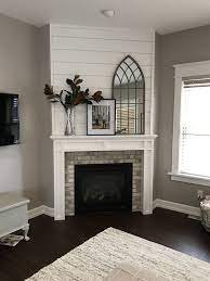 They are traditionally built with 1 x 8″ boards. Shiplap Fireplace White Mantle Gray Brick Mantledecor Whitefireplace White Mantle Brick Hearth Fireplace Surrounds
