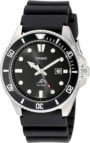 Amazon Com Casio Men S Mdv106 1av 200m Duro Analog Watch Black Casio Watches