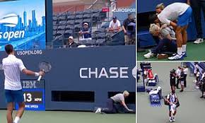 Jump to navigation jump to search. Novak Djokovic Disqualified Us Open 2020 Exit After World No 1 Hits Ball At A Line Judge Daily Mail Online