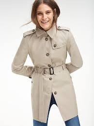 Don't be afraid to mix fabric textures: Heritage Single Breasted Trench Coat Grey Tommy Hilfiger