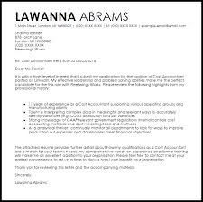 Tailor each cover letter to one specific position. Cost Accountant Cover Letter Sample Cover Letter Templates Examples