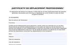 [mise à jour du vendredi 19 mars 2021 à. Attestation Employeur De Deplacement Professionnel Telecharger Gratuitement La Derniere Version
