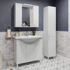 Купить Зеркальный шкаф для ванной комнаты подвесной SanStar Бриз 80 белый