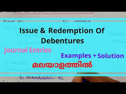 1 Issue And Redemption Of Debentures In Malayalam Youtube