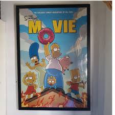 'the simpsons movie' honest trailer: Nego The Simpsons Movie 2007 Original Double Sided Movie Poster With Black Frame Vintage Collectibles Stamps Prints On Carousell
