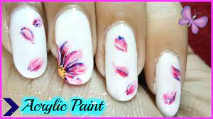 Maybe you would like to learn more about one of these? Flower Nail Art Using Acrylic Paint Youtube
