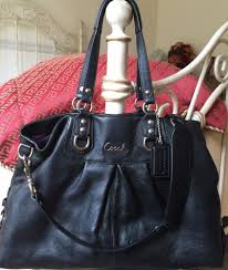 Coach Black And Brown Purse Authentic Coach Ashley Black Leather Carry All Satchel Handbag Purse F15513 398 Ashley Black Satchel Handbags Black Leather