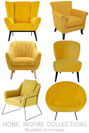Get great deals on leather yellow chairs. Mustard Armchairs Hone Yellow Armchair Yellow Furniture Arm Chairs Living Room