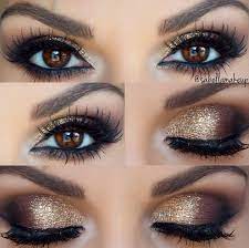 Gold and black smokey eye makeup step by Gold Smokey Eye