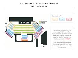 planet hollywood seating chart v theatre saxe theatre