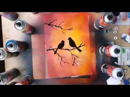 Simple Drawing Autumn Birds Spray Paint By Mari Virra Youtube