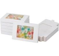 24 Pcs White Gift Box with PVC Window Fold Paper Boxes Rectangle Kraft  Paper Treat Boxes for Party Favor Treats Bakery and Jewelry Packaging ...