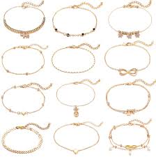 4.6 out of 5 stars 2,478. Amazon Com Starain 12 Pieces Cute Ankle Bracelets Women Girls Adjustable Heart Elephant Layered Anklets Set Gold Silver Beach Foot Jewelry Jewelry