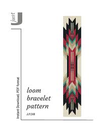 Pick up the beads for this row and stitch it on your loom above the first row. Bead Loom Pattern Native American Bracelet Loom Bracelet Etsy Loom Beading Loom Pattern Bead Loom Pattern