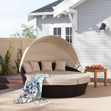 Round covers for outdoor furniture. Flr Patio Round Canopy Daybed Sofa Cover Outdoor 420d Waterproof Patio Garden Furniture Covers For Round Daybed Sofa Beige Sofa Covers Patio Lawn Garden Fcteutonia05 De