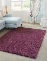 99 cm x 160 cm. Eggplant Purple 8 X 11 Solid Shag Rug Esalerugs