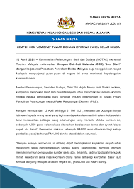 28 april 2021 menteri pelancongan, seni dan budaya malaysia (motac) mengadakan sidang media bagi penganjuran program iftar 2021@ramadan online motac menerusi jabatan kebudayaan dan kesenian negara (jkkn). Kementerian Pelancongan Seni Dan Budaya Malaysia Fotos Facebook
