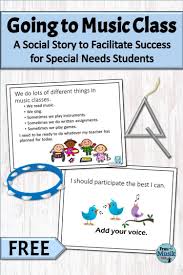 Going To Music A Social Story For Successful Mainstreaming Free Elementary Music Education Music Education Resources Elementary Music Curriculum