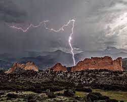 Lightning Hits The Garden Of The Gods Colorado Road Trip Usa Wild Weather
