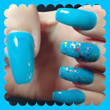 Bundle Package Blue Nail Polish Glitter Nail Polish Etsy Blue Nail Polish Blue Nails Acrylic Nail Designs Glitter