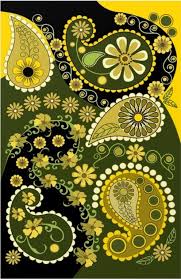 Love is paisley no doubt, this one looks truly gorgeous in shades of blue. Green And Yellow Paisley Art Poster With Swirls Of Paisley Gourds And Flowers Paisley Art Circle Art Coloring Book Art